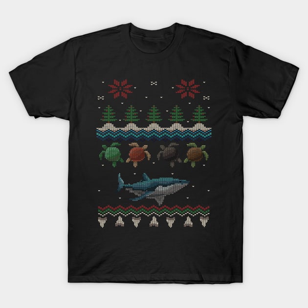 Ugly Ocean Christmas Sweater T-Shirt by AnotheHero